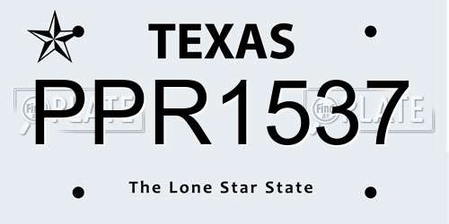 PPR1537 Texas License Plate