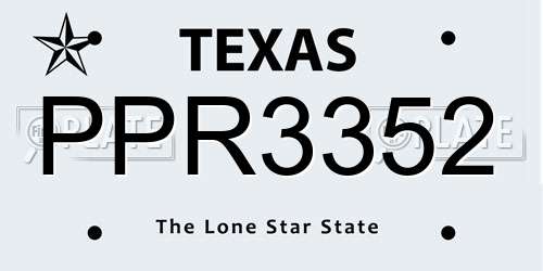 PPR3352 Texas License Plate