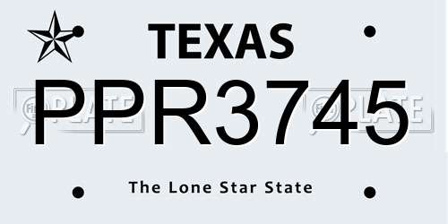 PPR3745 Texas License Plate