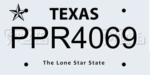 PPR4069 Texas License Plate