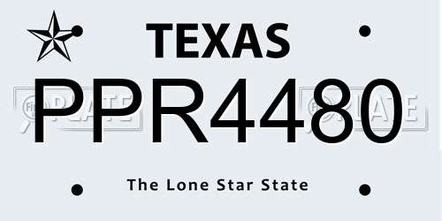 PPR4480 Texas License Plate
