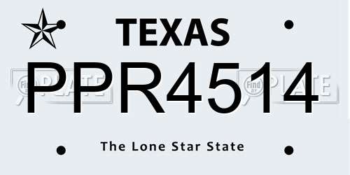 PPR4514 Texas License Plate