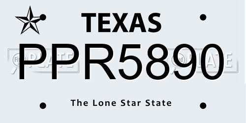 PPR5890 Texas License Plate