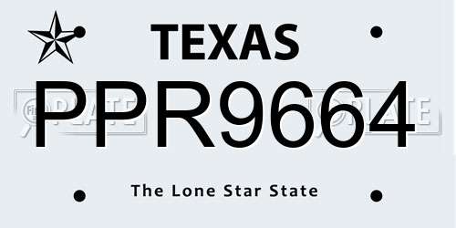 PPR9664 Texas License Plate