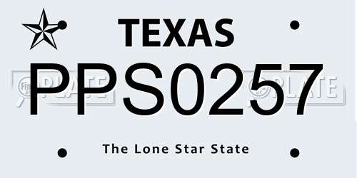 PPS0257 Texas License Plate