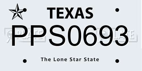 PPS0693 Texas License Plate