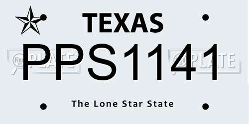 PPS1141 Texas License Plate