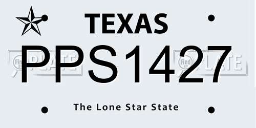PPS1427 Texas License Plate