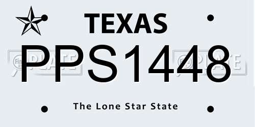 PPS1448 Texas License Plate