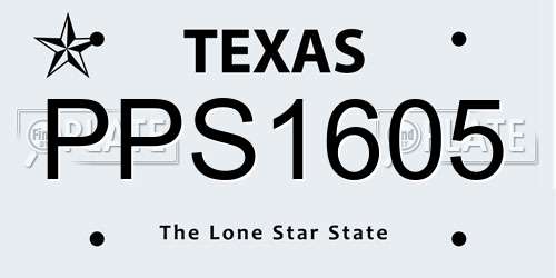 PPS1605 Texas License Plate