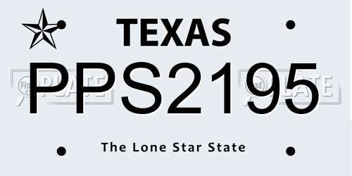 PPS2195 Texas License Plate