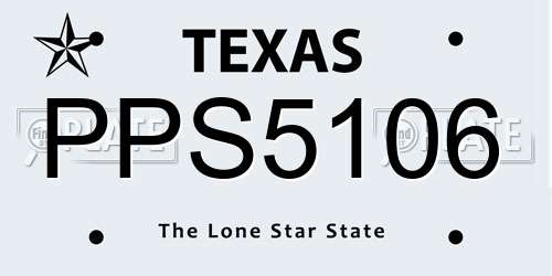 PPS5106 Texas License Plate