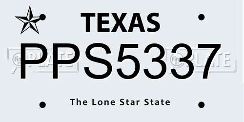 PPS5337 Texas License Plate