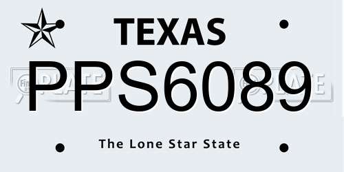 PPS6089 Texas License Plate
