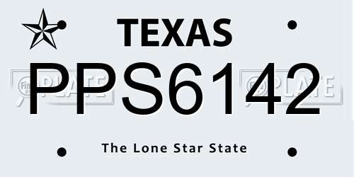 PPS6142 Texas License Plate