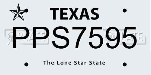 PPS7595 Texas License Plate