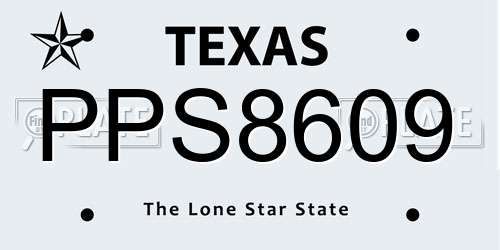 PPS8609 Texas License Plate