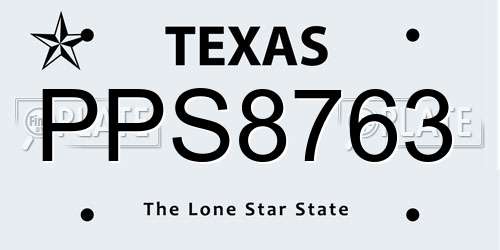 PPS8763 Texas License Plate