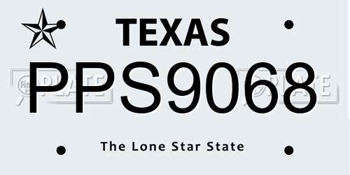 PPS9068 Texas License Plate