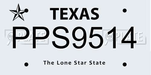 PPS9514 Texas License Plate