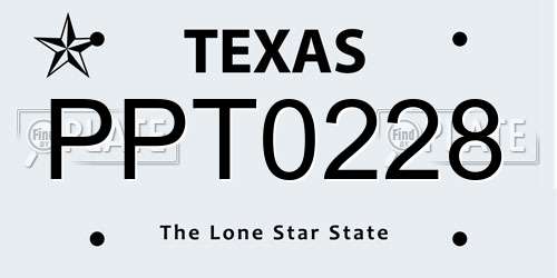 PPT0228 Texas License Plate