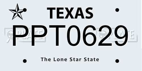 PPT0629 Texas License Plate