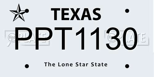 PPT1130 Texas License Plate