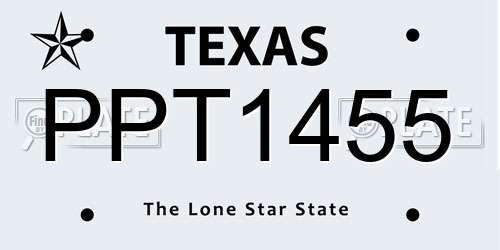 PPT1455 Texas License Plate