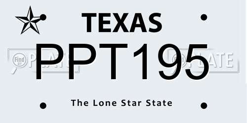 PPT195 Texas License Plate