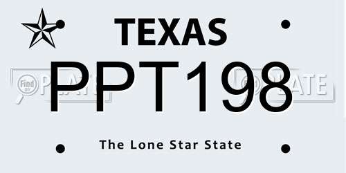 PPT198 Texas License Plate