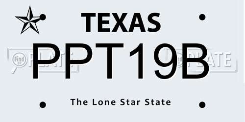 PPT19B Texas License Plate