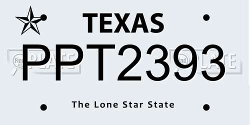 PPT2393 Texas License Plate