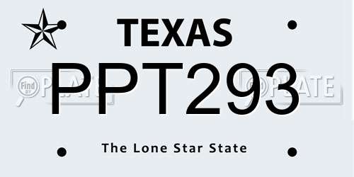 PPT293 Texas License Plate