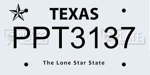 PPT3137 Texas License Plate