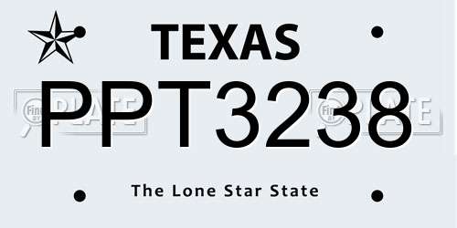 PPT3238 Texas License Plate