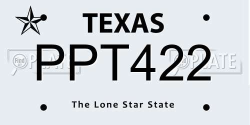 PPT422 Texas License Plate