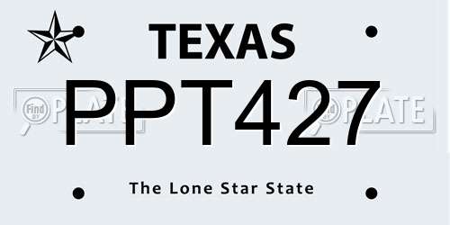 PPT427 Texas License Plate
