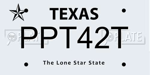 PPT42T Texas License Plate