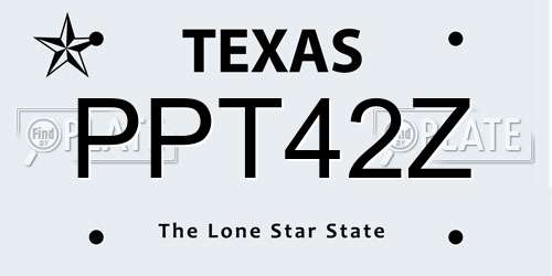 PPT42Z Texas License Plate