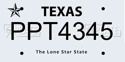 PPT4345 Texas License Plate