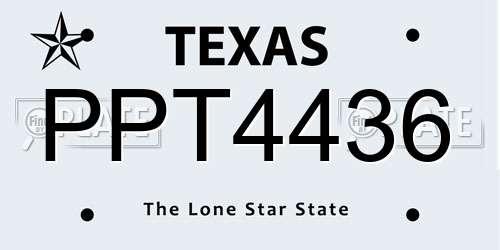 PPT4436 Texas License Plate