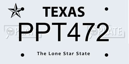 PPT472 Texas License Plate