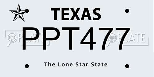 PPT477 Texas License Plate