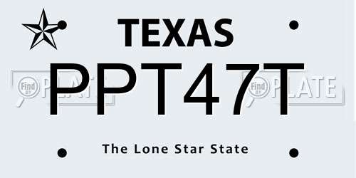 PPT47T Texas License Plate