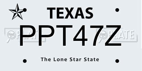 PPT47Z Texas License Plate