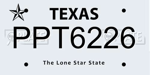 PPT6226 Texas License Plate