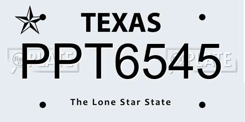 PPT6545 Texas License Plate