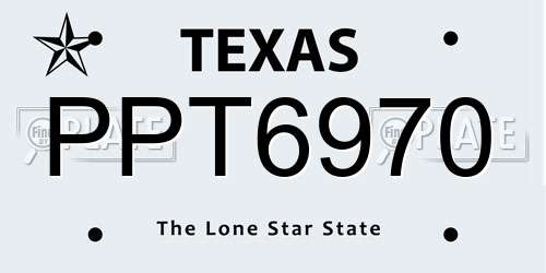 PPT6970 Texas License Plate