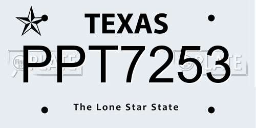 PPT7253 Texas License Plate