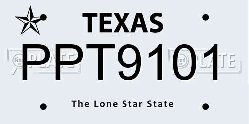 PPT9101 Texas License Plate